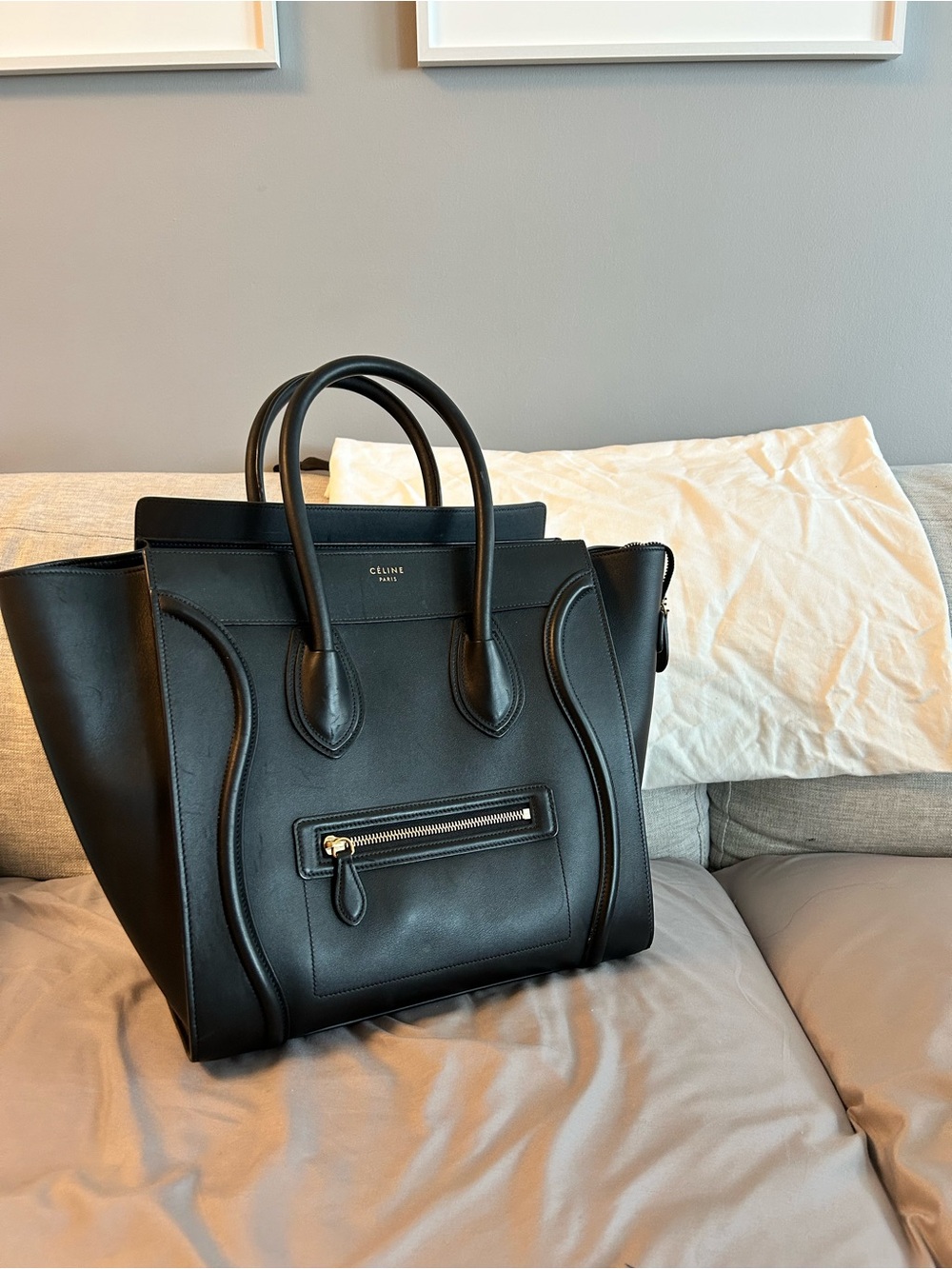 Céline Luggage Tote – Black Smooth Calfskin